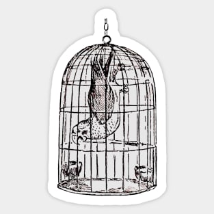 Parrot in the cage Sticker